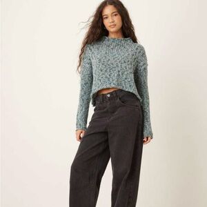 Free People Blue Crew Neck Sweater